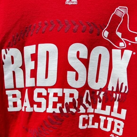 Boston Red Sox baseball club Majestic Red t-shirt Size Large - Picture 4 of 4